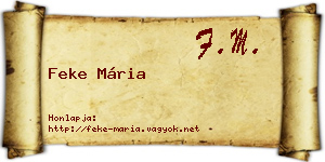 Feke Mária névjegykártya